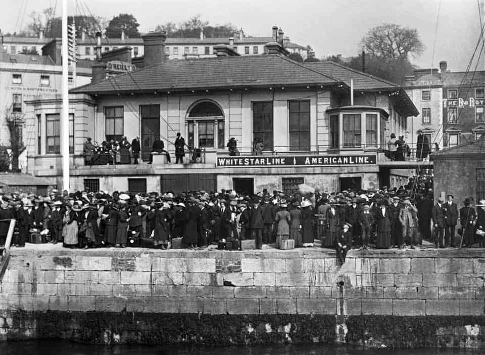 Emigrants gathering at the White Star pier in Cobh, c. 1910